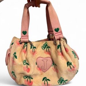 vintage ultra rare juicy couture cherry print shoulder purse bag